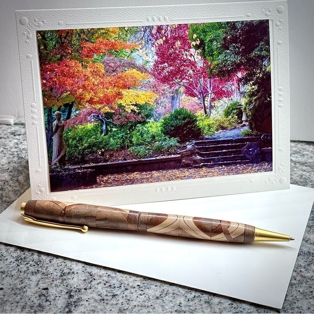 Fine art photography greeting Card fall leafs Marin Art and Garden Center